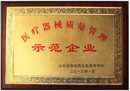 山東绿巨人网站在线观看醫療器械質量管理示範企業榮譽證書